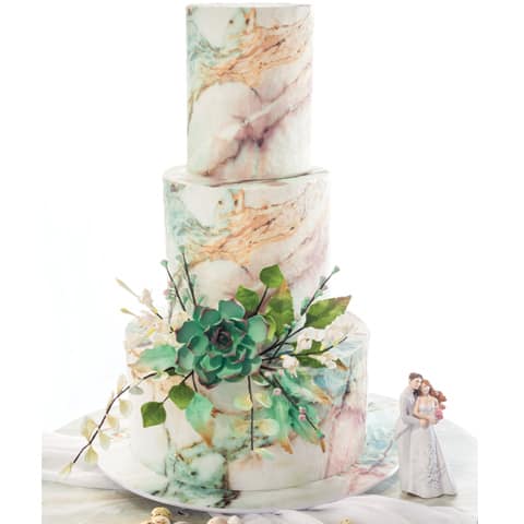 Hochzeitstorte Turquoise Gold Marble Cake