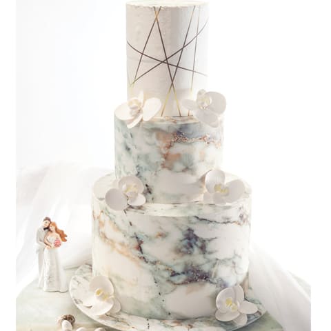 Hochzeitstorte -Marbling Gold cake