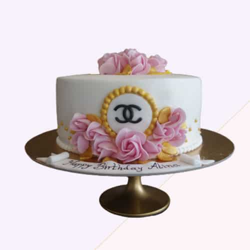 Geburtstagstorte Chanel-Rosa-Rosen | Lézardtorten Berlin